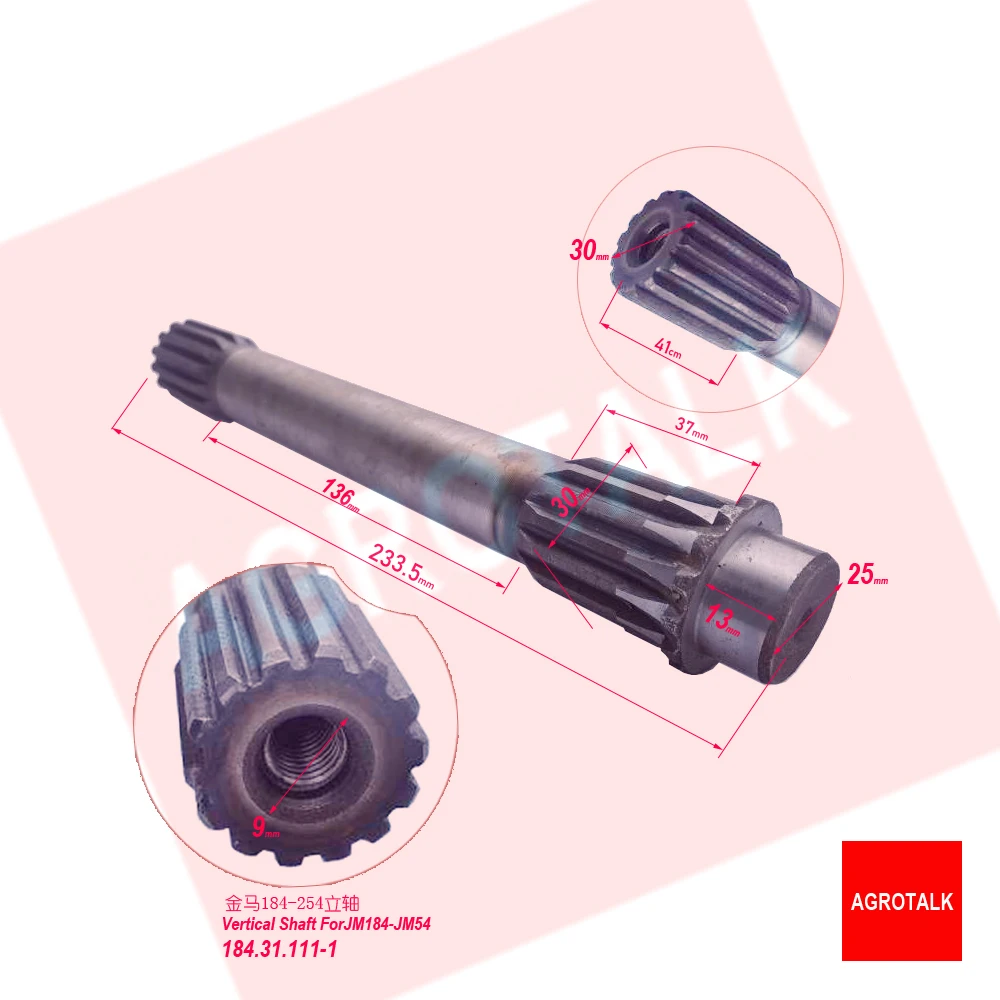 184.31.111-1 , vertical shaft for front axle for JINMA JM184 - JM254