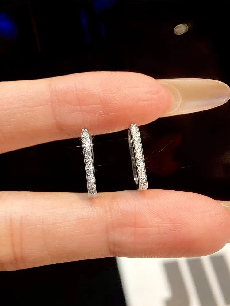 Echte Moissanit-Diamant-Creolen für Damen, ideal für Jubiläen, Partys, modisch, luxuriös, hochwertige Modeschmuckstücke. – Detail 2