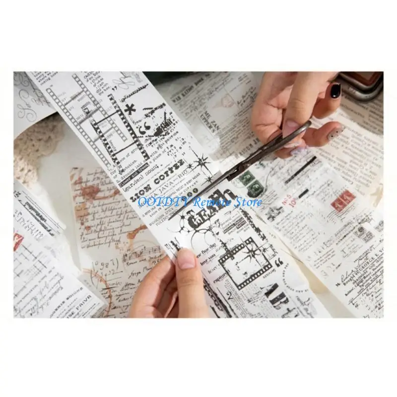 Decorative Tape Text Manuscript Theme Washis Tape Masking Tape for Journaling