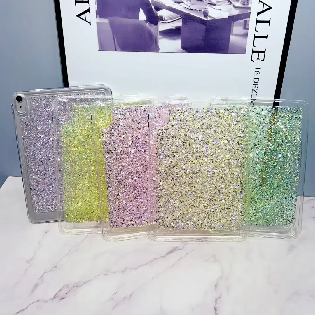 Acrylic TPU Drip Glitter Case for Samsung Galaxy Tab A7 Lite 8.7 T220 S6 lite 10.4 P610 S7 S8 11 T870 X700 A7 A8 T500 X200 Cover