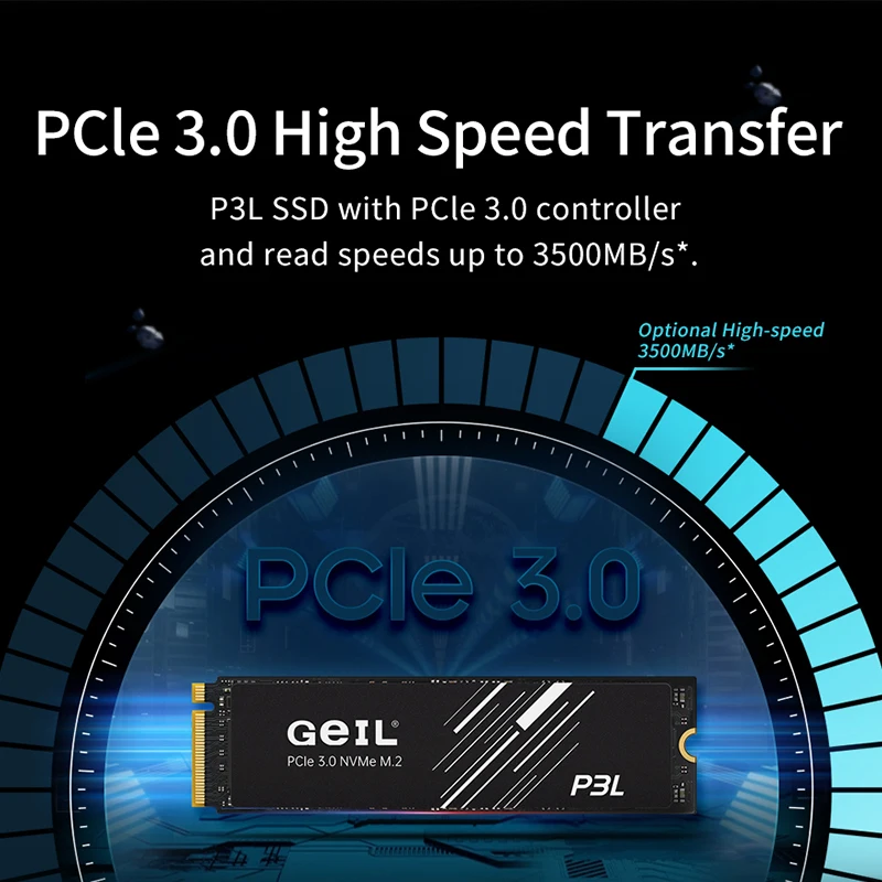 Imagem -05 - Ssd Geil P3l m2 256gb 512gb 1t 2t Unidade de Estado Sólido Interna M.2 Nvme Pcie 3.0 Gen 3.0x4 2280 para Laptop Desktop