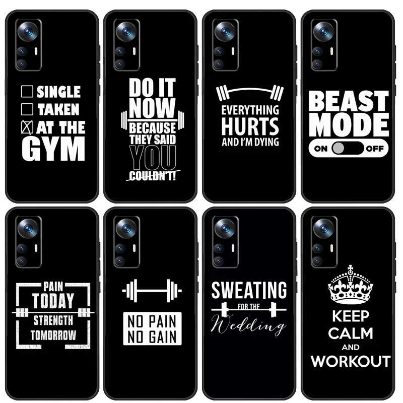 Workout Motivation fitness Gym Case For Xiaomi 13 13T 12T 11T 12 Lite 14 Pro 12X POCO F5 Pro X5 X3 M5 X4 F3 F4 C65 Cover