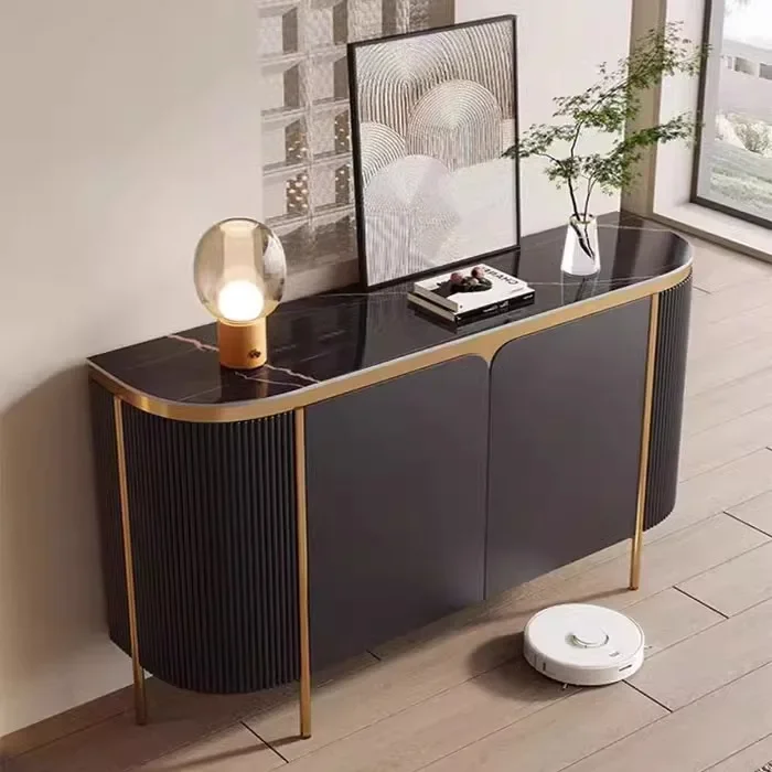 

Modern simple light luxury living room large capacity dining side cabinet high-end paint villa decoration