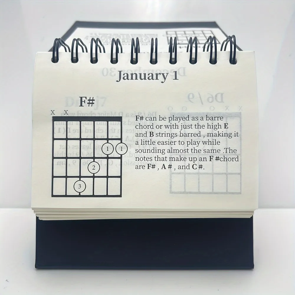 

365 Day Guitar Chord Calendar Essential for Daily Office Work, Paper Materials
