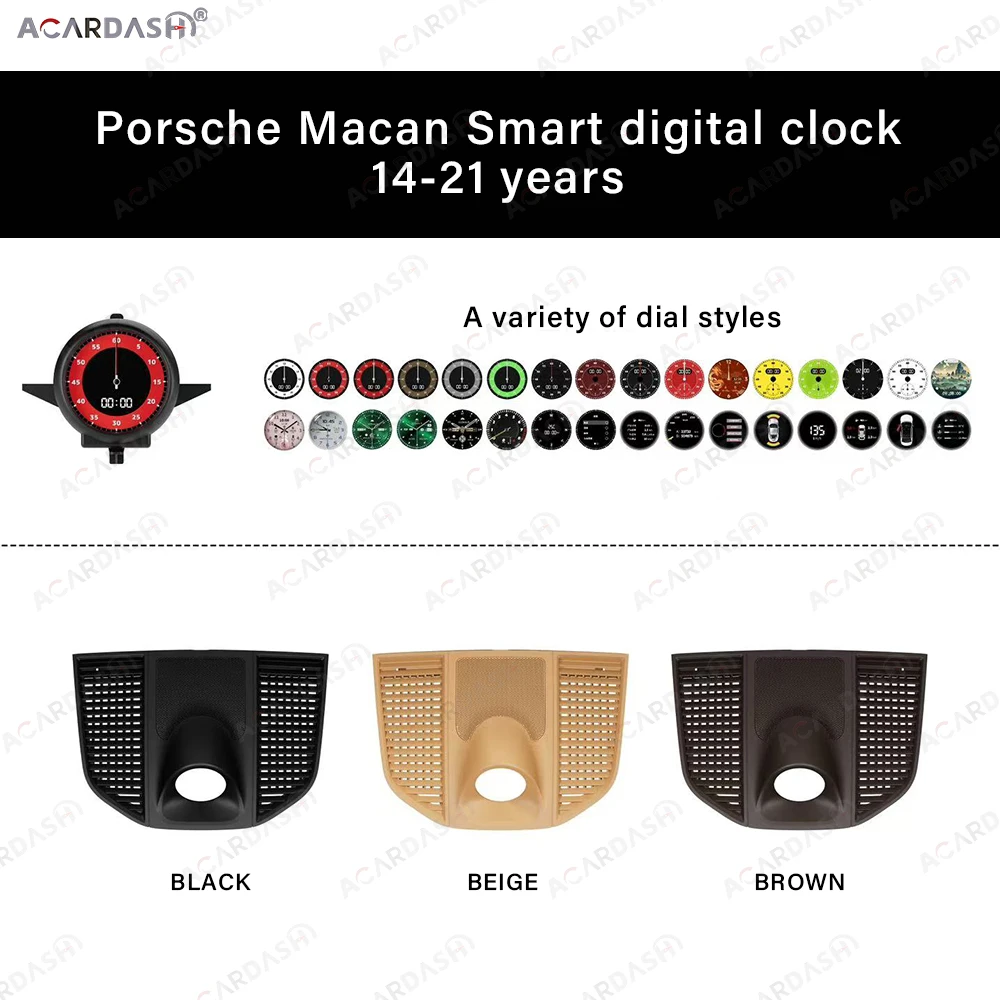 ACARDASH Speedometer Clock Panel Car Dashboard Console Stopwatch for Porsche Macan 2014-2021 Electronic Meter Clock 5