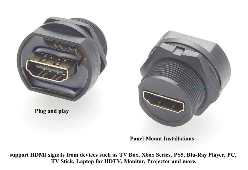 IP67 Wasserdichter HDMI 1.4 Buchse-zu-Buchse-Koppler 4K@30Hz Flächenbündiger Durchgangsverbinder für TV PC Monitor Projektor – Detail 4