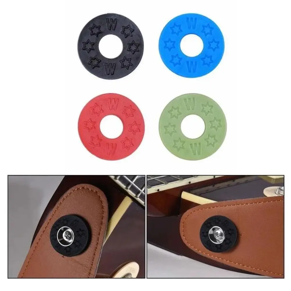 10Pcs Rubber Protector Guitar Strap Blocks Buckle Anti Detachment Washer for Locking Guitar Strap