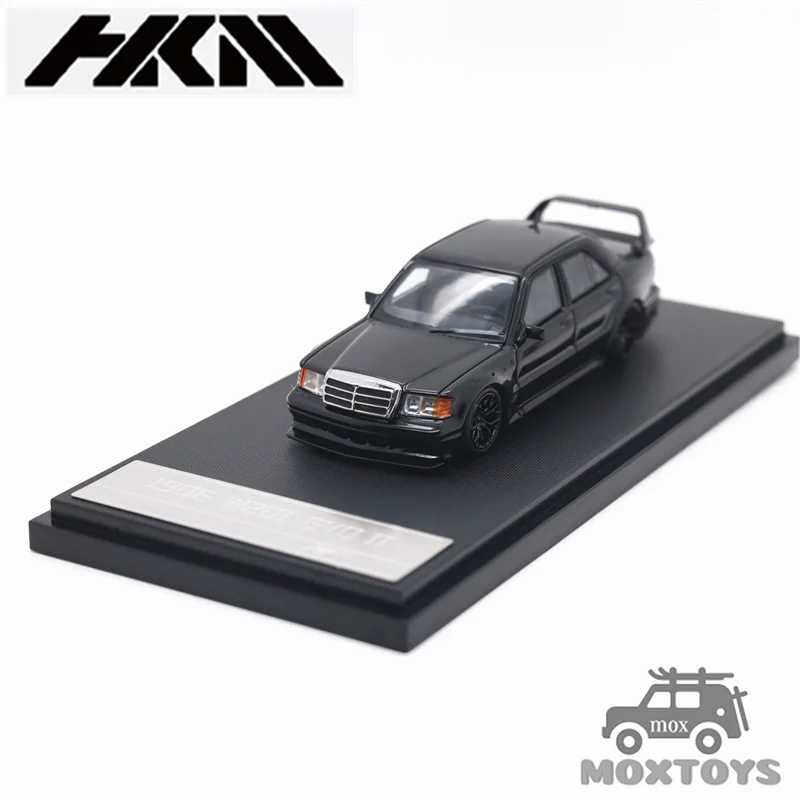 HKM 1:64 190E W201 2.5-16 Evo II Restmod Gloss Black Limited999 Diecast نموذج سيارة هدية