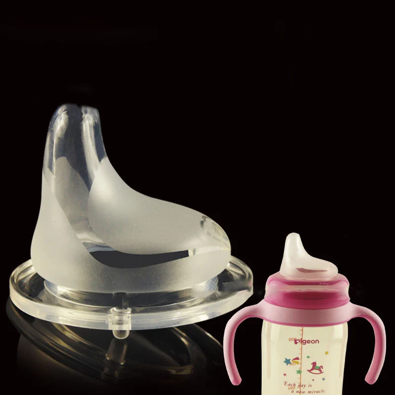 Tétine en silicone souple avec bec de canard pour bébé, bouteille de lait à large bouche, liquide de sécurité