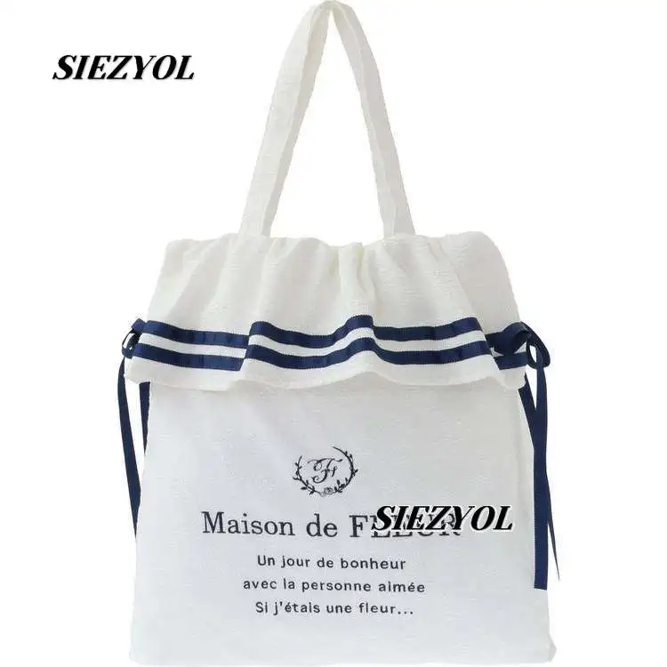 Japanese Style New Navy Shoulder Bag Sweet Cute Girls Fashion Handbag Bowknot Jacquard Fabric Handheld Makeup Bags