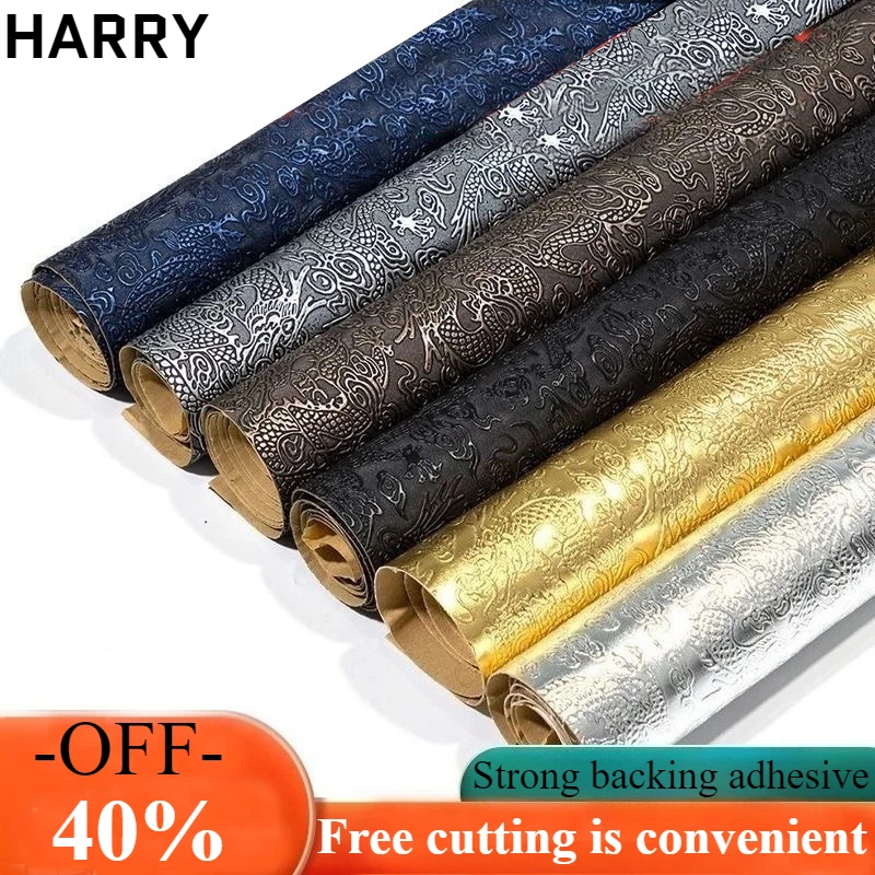 

Vintage Dragon Pattern Textured Synthetic Leather Fabric Roll, Suitable for DIY Earrings Hair Bows Artificial Leather Bed Sheets
