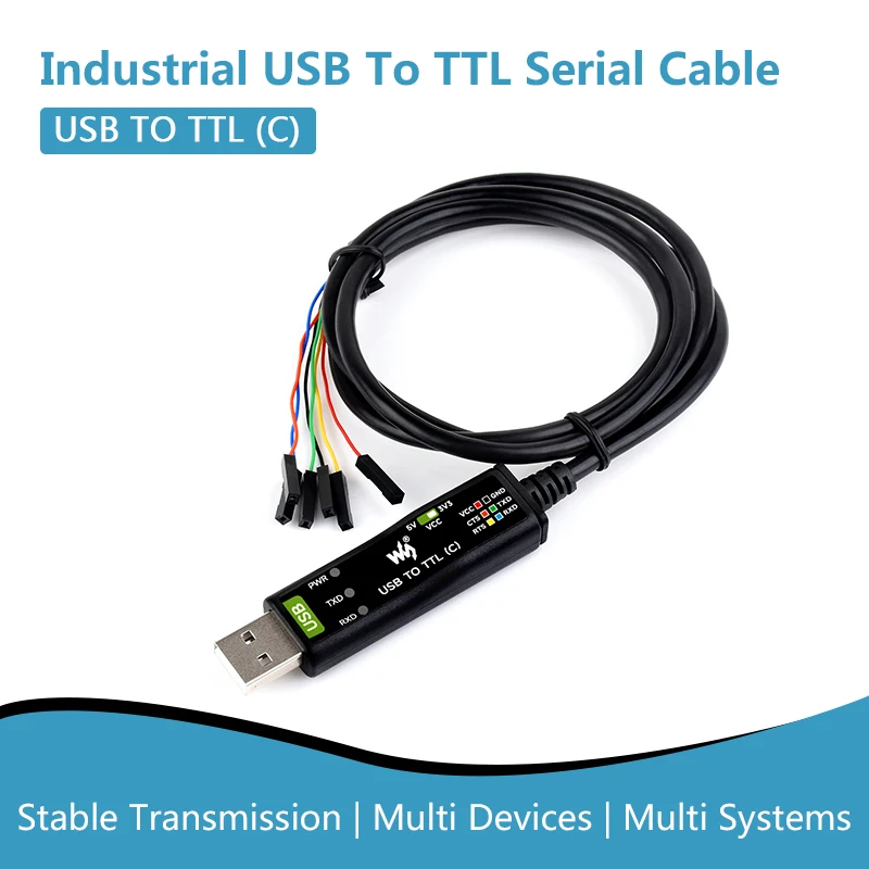 Industrial USB to TTL Serial Cable USB TO TTL (C), Original FT232RNL, Stable Transmission Multi Devices Multi Systems