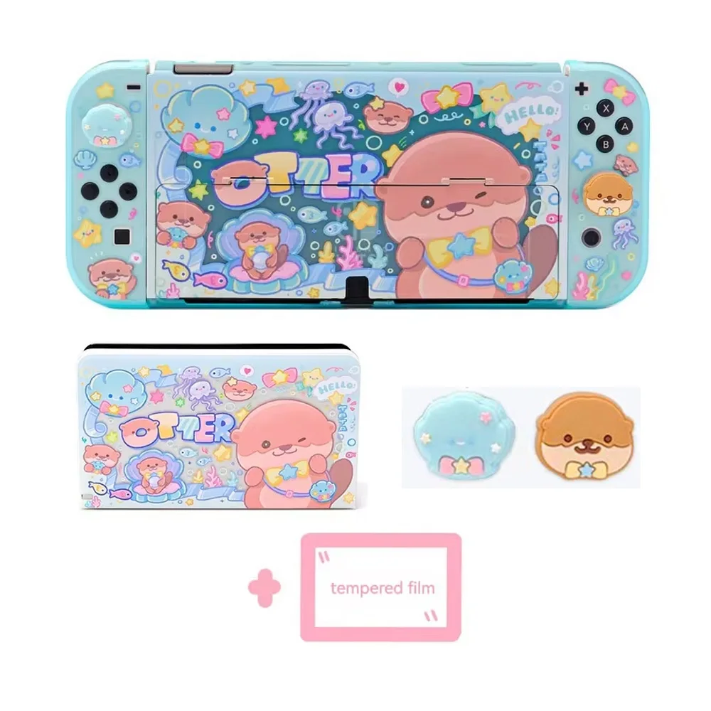 Etui na Nintendo Switch NS/Oed akcesoria Kawaii wydry rzecznej powłoka ochronna etui Joycon dla przełącz akcesoria konsola do gier