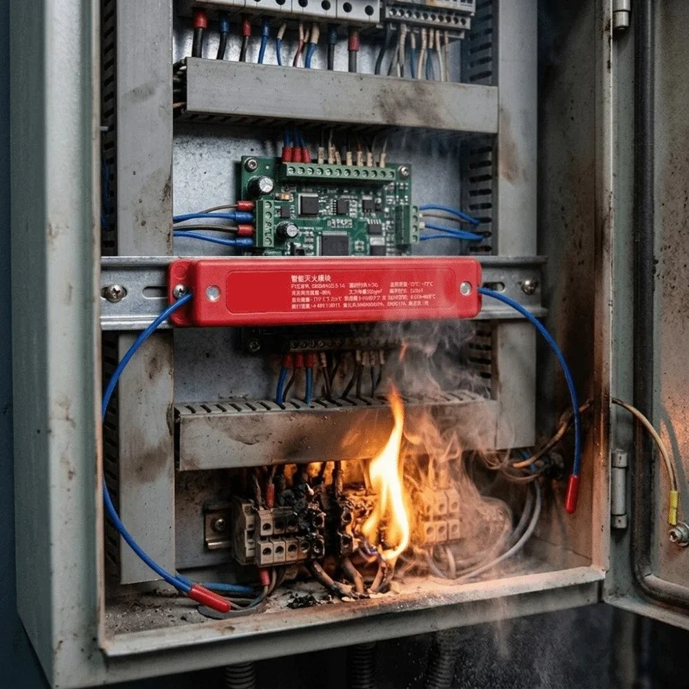 Dual-Line Design Flame Retardant Device Flame Retardant Safe Automatic Fire Extinguishing Sticker No Residue Durable