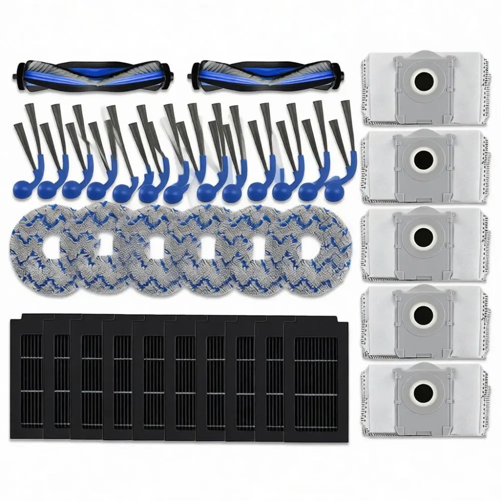For Ecovacs T30C T50S N50 Vacuum Parts Replacement Set Robot Cleaner Accesssories Main Roller Brush Filter Side Mop Bag