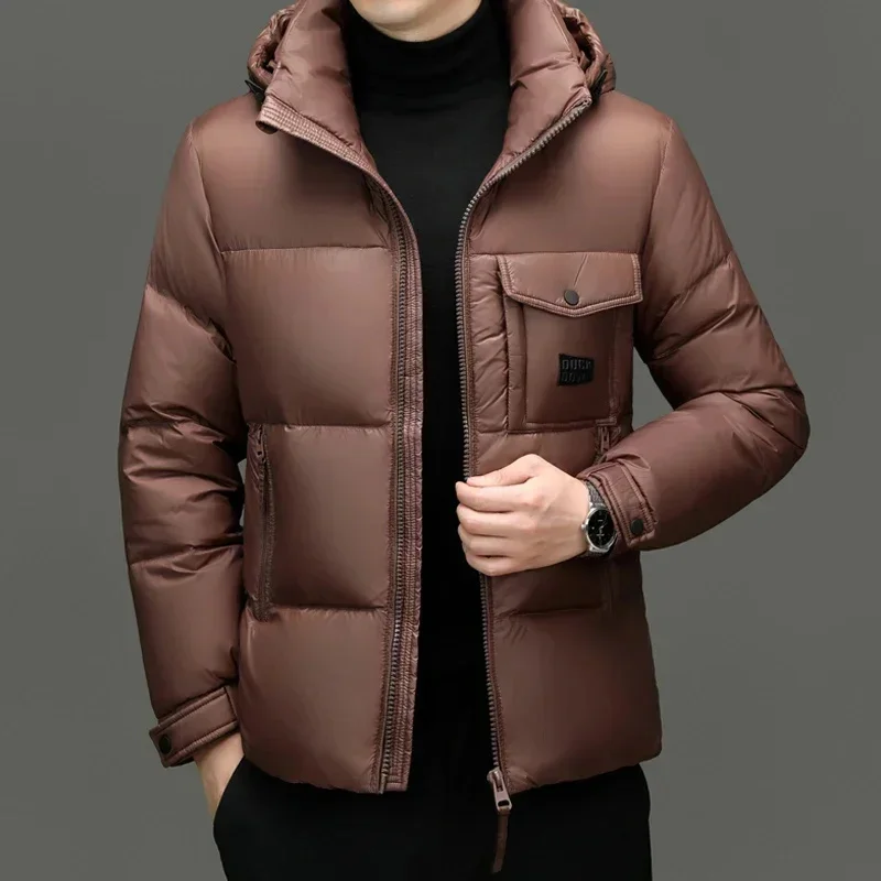 

COZOK Short Down Jacket Duck Padding Designer Clothes Men Long Sleeve 2025 Winter for Casual Man Sack Male Coat