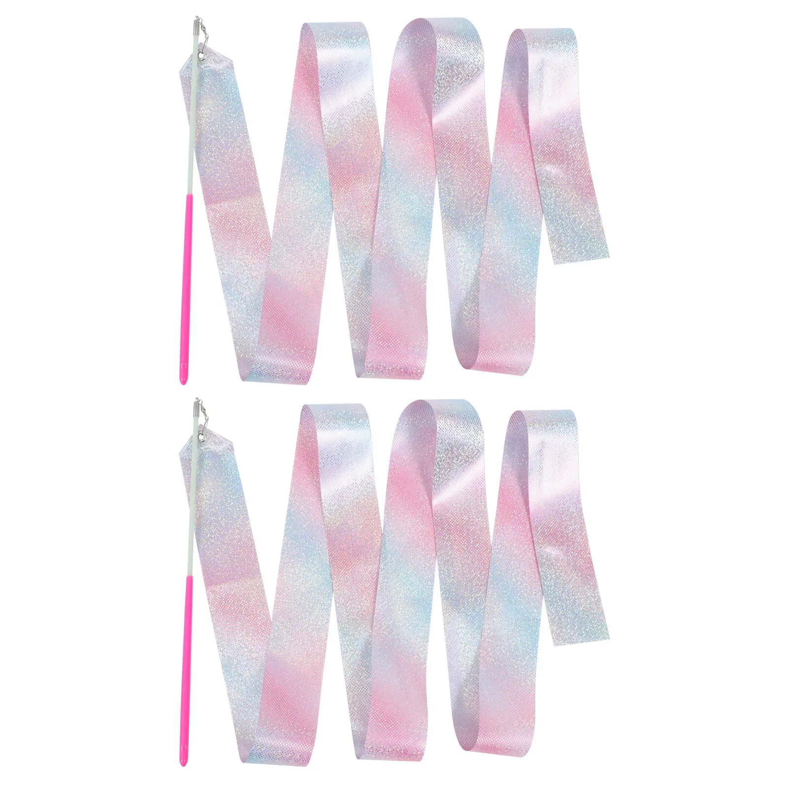

2Pcs Durable Gymnastics Ribbons Polyester Streamers for Rhythmic Dance Yoga Training and Performance Competition