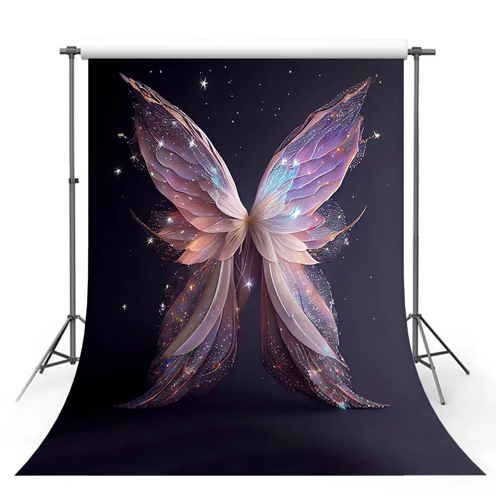 Mehofond Angel Wings Backdrop for Princess Girl Birthday Party Dreamlike Butterfly For Event Photography Background Photo Studio