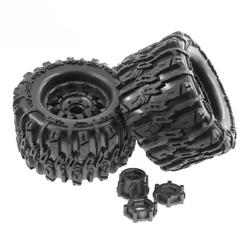 4 個 1/8 ホイールタイヤ 170mm タイヤホイール 17mm 六角ハブゴムスポンジ 1/8 RC カーモンスタートラックバギー用