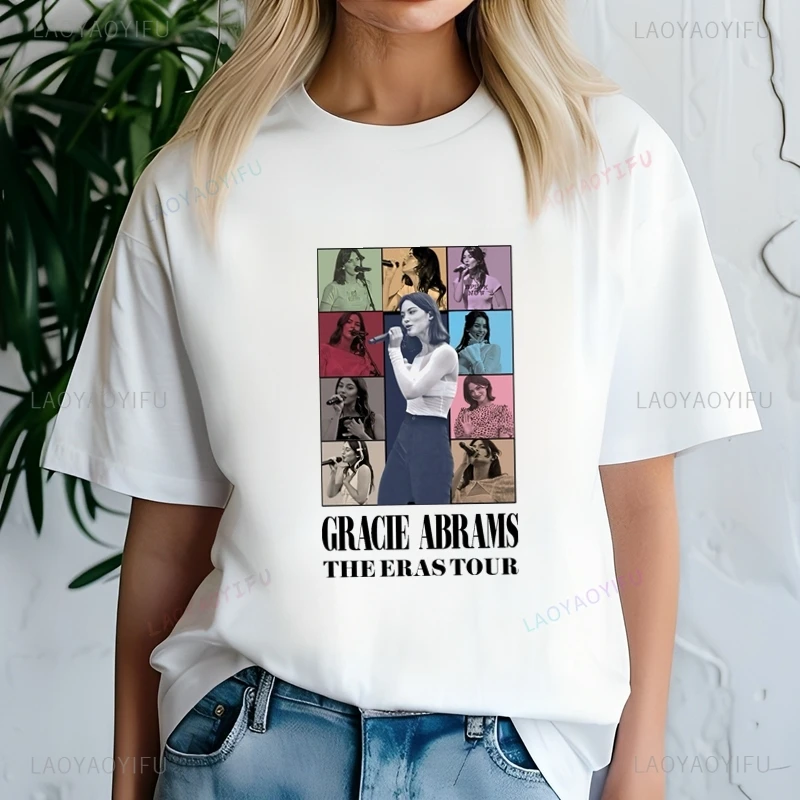 المغني الشهير جرايسي أبرامز الكلاسيكية المشارك أزياء طباعة تي شيرت، أعلى عارضة طاقم الرقبة قصيرة الأكمام المرأة تي شيرت #2
