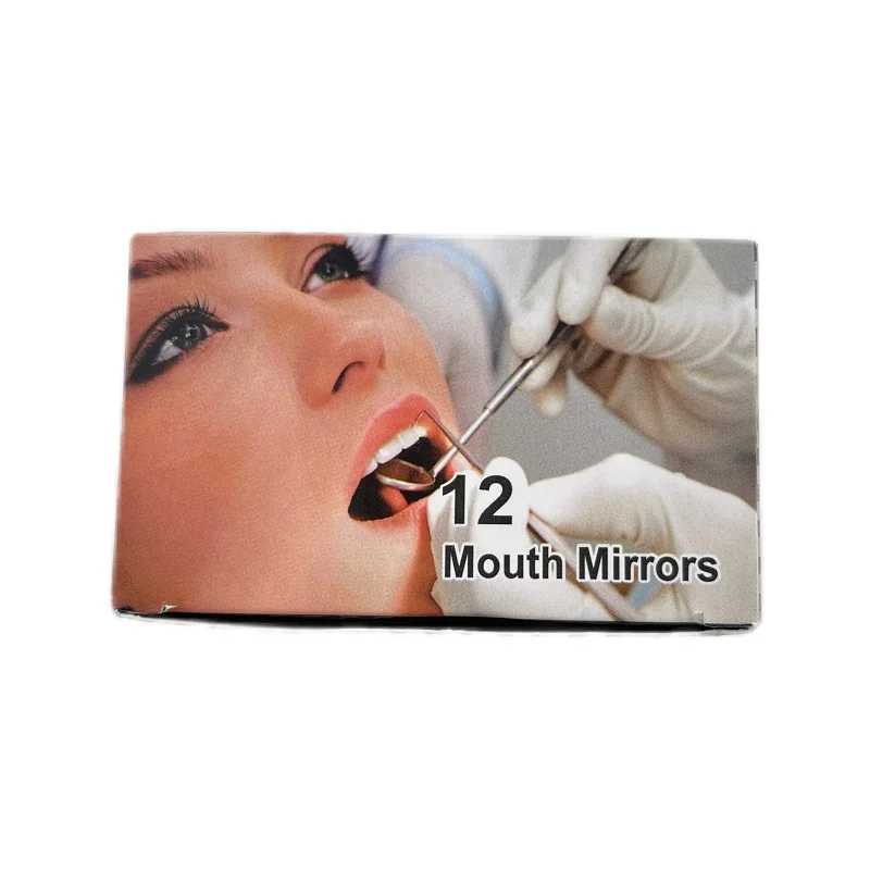 

12Pcs/box Dental Mouth Mirror Head Stainless Steel Cone Socket Intraoral Oral Mirror for Inside Mouth Accessory #4#5
