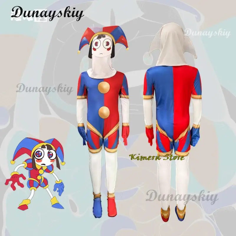 Pomni kostum kartun Cosplay Digital Luar Biasa/sirkus Cosplay Ragatha Jax Caine teater anak-anak hadiah Natal anak-anak