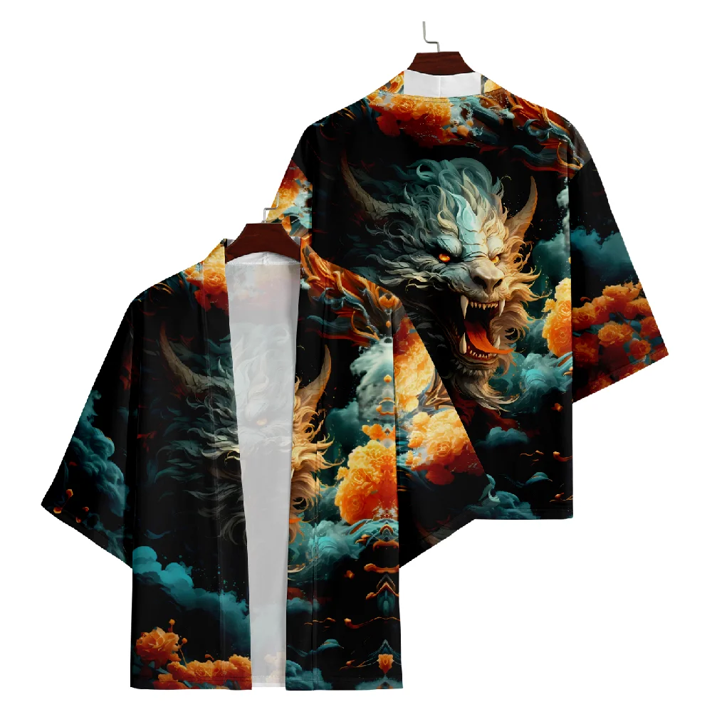 

Plus Size 6XL 5XL 4XL Japanese Streetwear Cardigan Women Men Harajuku Anime Dragon Print Haori Cosplay Kimono Shirts Yukata