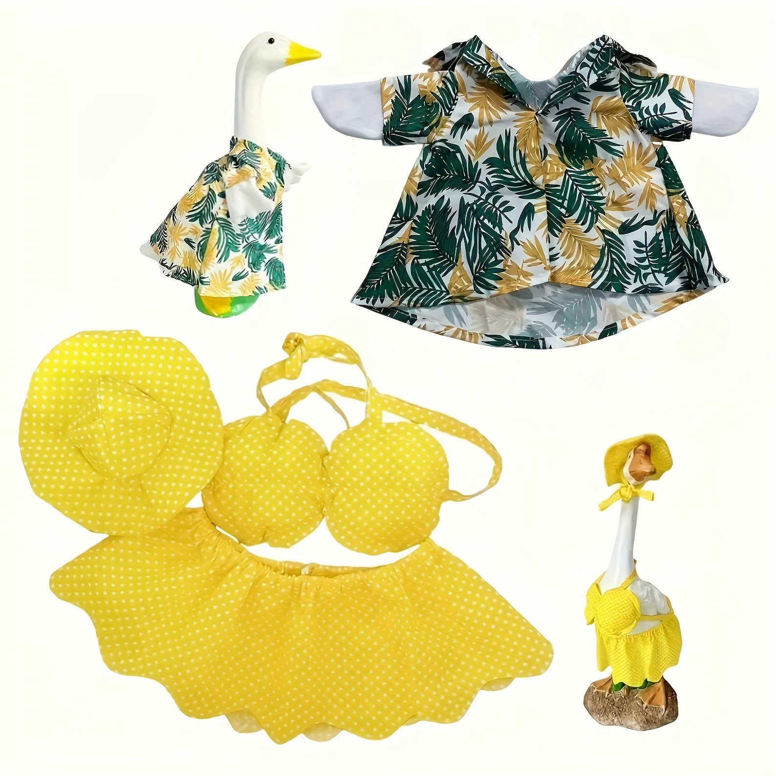 Goose Outfit 23 Inch Hawaii Bikini Porch Clothes Lawn Goose Costume Goose Dress for Home Yard Statue Holiday Summer Decor view 4
