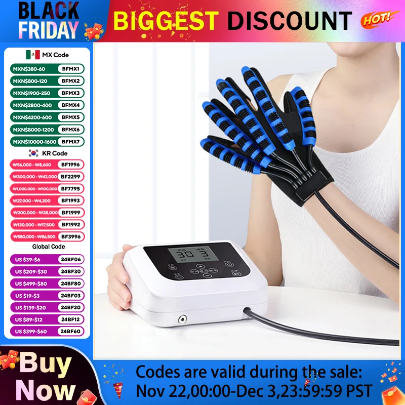 Upgraded Left Right Hand Massage Rehabilitation Robot Gloves Device for Stroke Hemiplegia Hand Function Recovery Finger Trainer