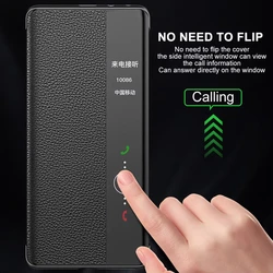 New Leather Flip Cover For Huawei Mate 70 60 50 40 70 Pro+ RS Mate 30 20 10 Pro Case Original Mirror Smart View Wake Up Sleep