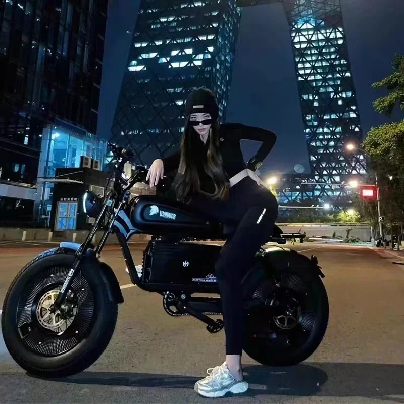 دراجة نارية سوداء ZPW المحارب W 48V 60AH Ebike للطرق الوعرة دراجة كهربائية للكبار 20 بوصة دراجة كهربائية للطرق الوعرة الإطارات الدهنية