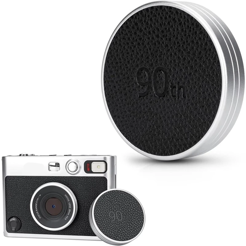 Retro Leather Lens Cap Anti-Scratches Aluminum Mini Evo Lens