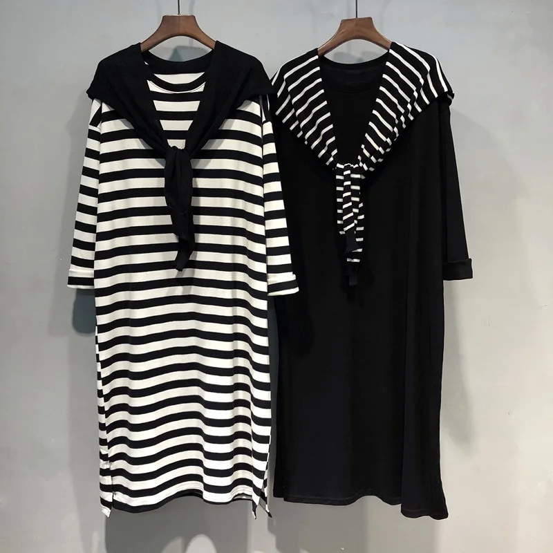 

plus Size Autumn Winter Korean Sle Loose Long Sve T Dr with awl Split Two Piece Set for plus Size Women
