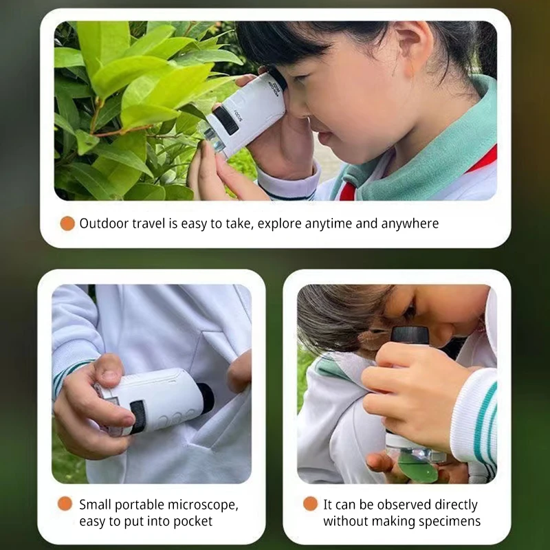 مجموعة مجسّرة جيب صغيرة محمولة للأطفال ، مجسّر مخبري بضوء LED ، أدوات تجربة علمية ، 60 إلى 120x #1