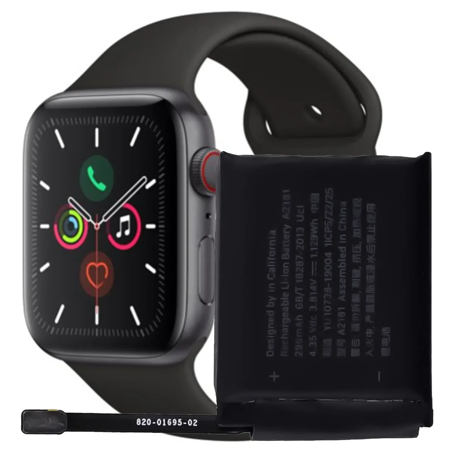 A2181 แบตเตอรี่นาฬิกาสําหรับ Iphone Apple Watch Series 5-44 มม.GPS 296mAh คุณภาพสูงล่าสุดนาฬิกาแบตเตอรี่