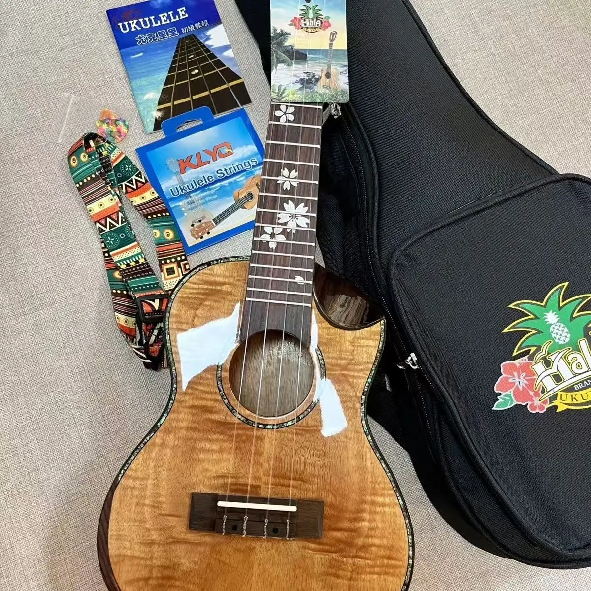 

23-Inch 26-Inch High-Appearance Ukulele With Glossy Tiger Pattern Backrest For Playing