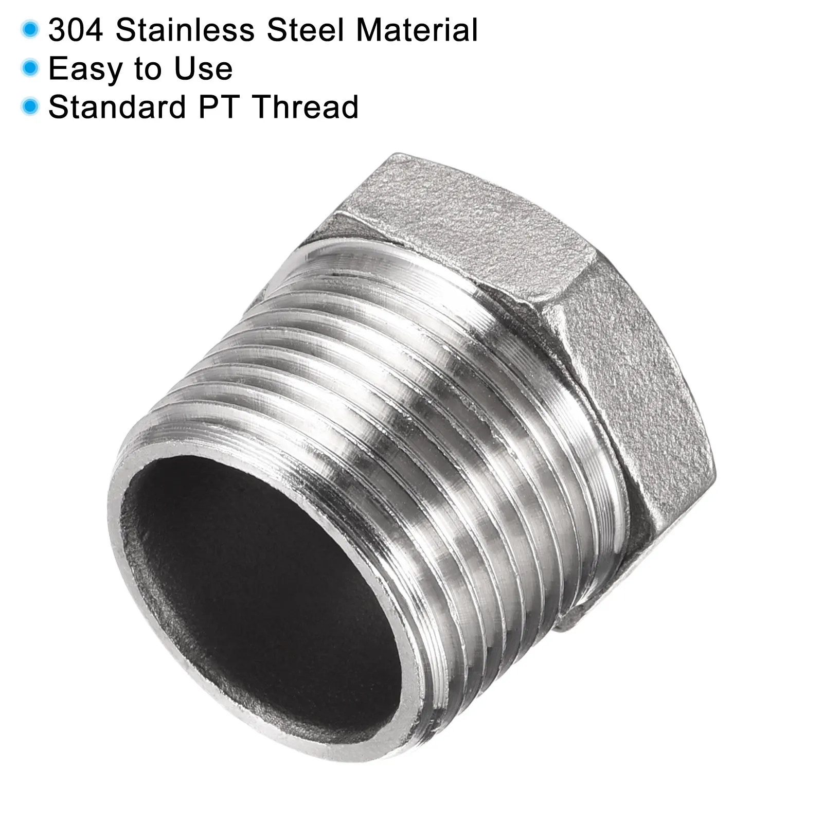 Uxcell Hex ลด,3/4 PT ชาย1/2 PT หญิง304สแตนเลสท่อลดอะแดปเตอร์