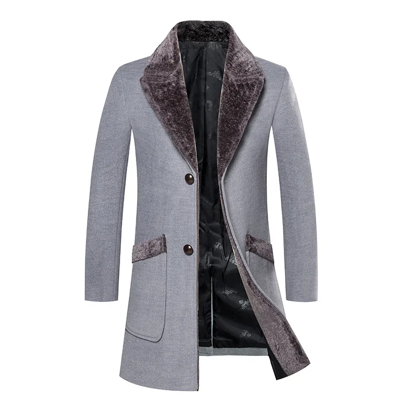 

Men's mid-length woolen collar casual woolen coat High-quality, fashionable, cool, trendy and versatile
