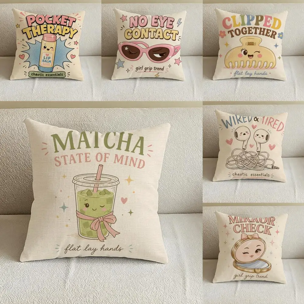 taste Now Boarding Cushion Cover Natural Linen Pillowcase Set, All-in-One Decor for Sofa, Bedroom & Chair