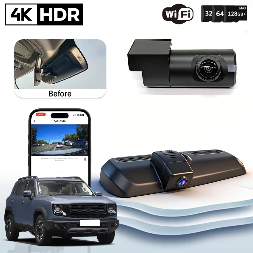 

Plug and Play HD 4K Car Dvr For Haval Dargo Big Dog 2022 2023 2024 2025 2026 APP Watch,Night Vision DashCam,WIFI Video Recorder