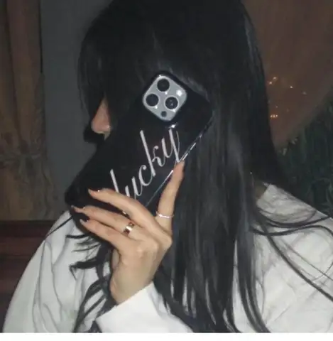 Y2K Lucky Francese Inglese Lucky Cassa Del Telefono Per iPhone 17 16 15 13 11 Pro Max 7 8 14 PLUS 12 MINI Air XR X XS Max Nero Y2K copertura