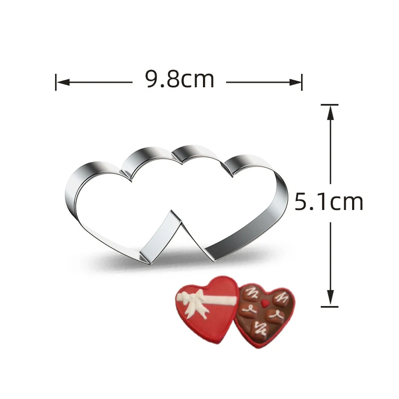 Heart Cookie Cutter Stainless Steel Biscuit Knife Baking Fruit Kitchen Tools Mold Embossing Printing