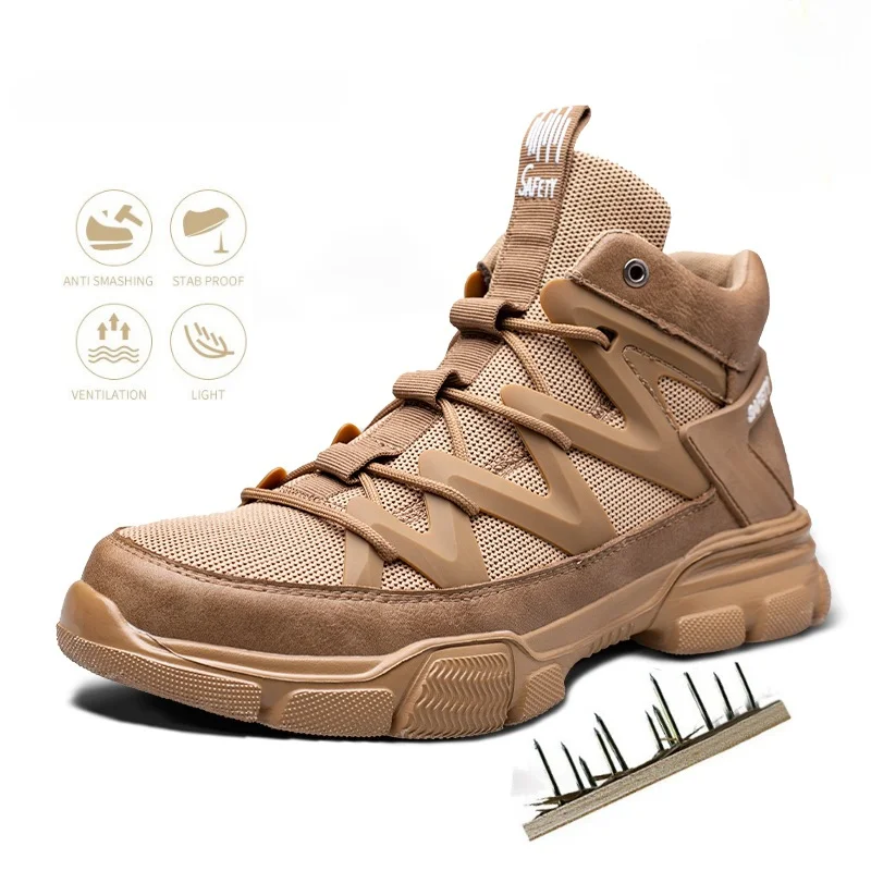 

Summer Labor Steel Toe Head Protective Men‘s Anti-smashing Anti-piercing Safety Shoes Breathable Light Safe Work Shoes