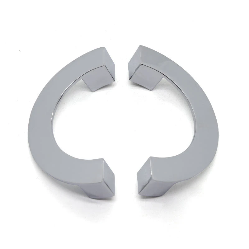 Half Round Paired Circular Cupboard Handles Kitchen Cabinet Handles Drawer Closet Wardrobe Pulls Bright Silver Furniture Handles