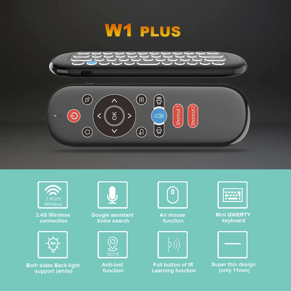 2.4G IR Gyroscope Air Mouse Remote Control USB Receiver Backlight English Wireless Mini Keyboard for Gaming Android Smart TV Box