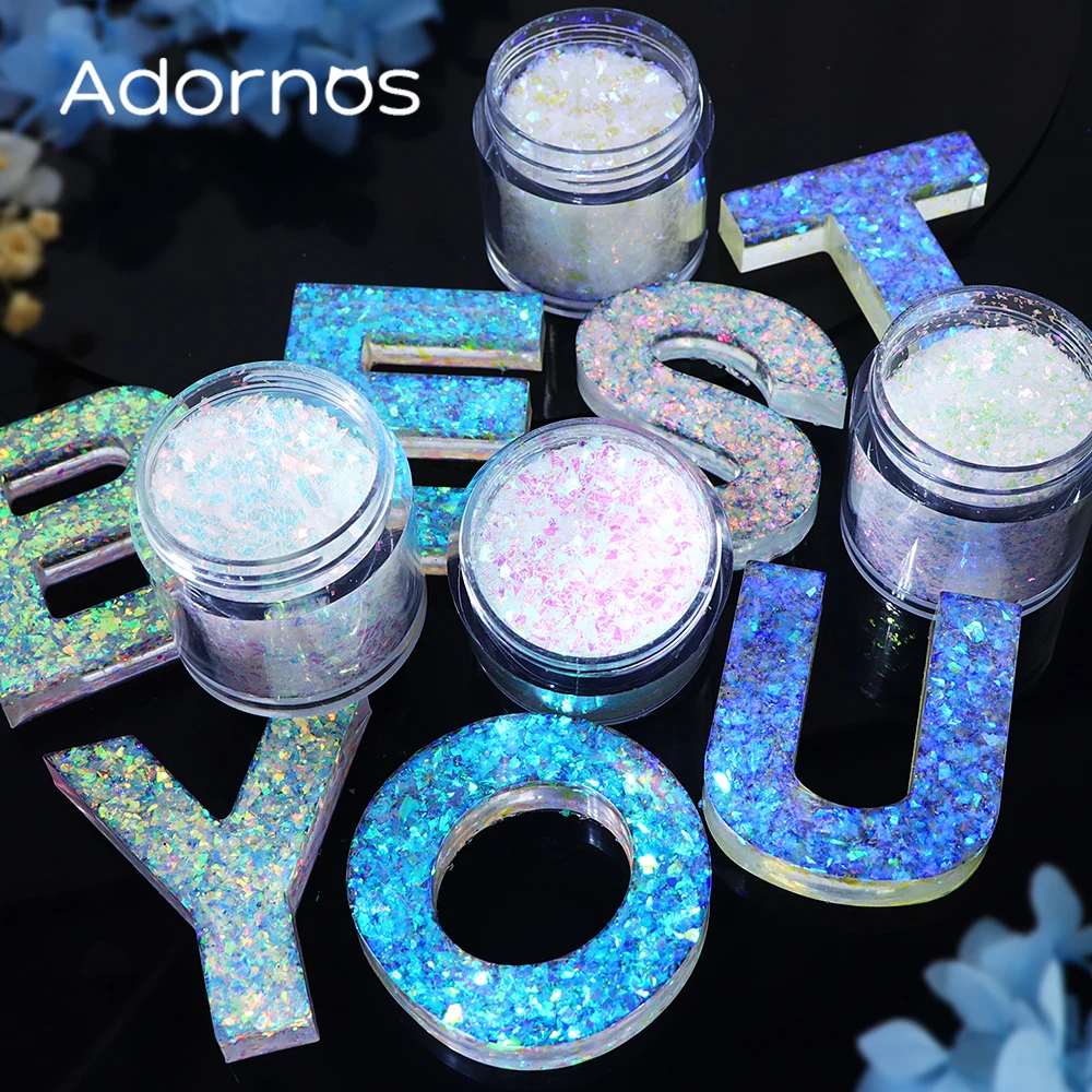 4 Bottles Aurora Iridescent Glitter Irregular Flakes For Resin Shaker Filler Sequins Epoxy Resin Silicone Mold DIY Accessories