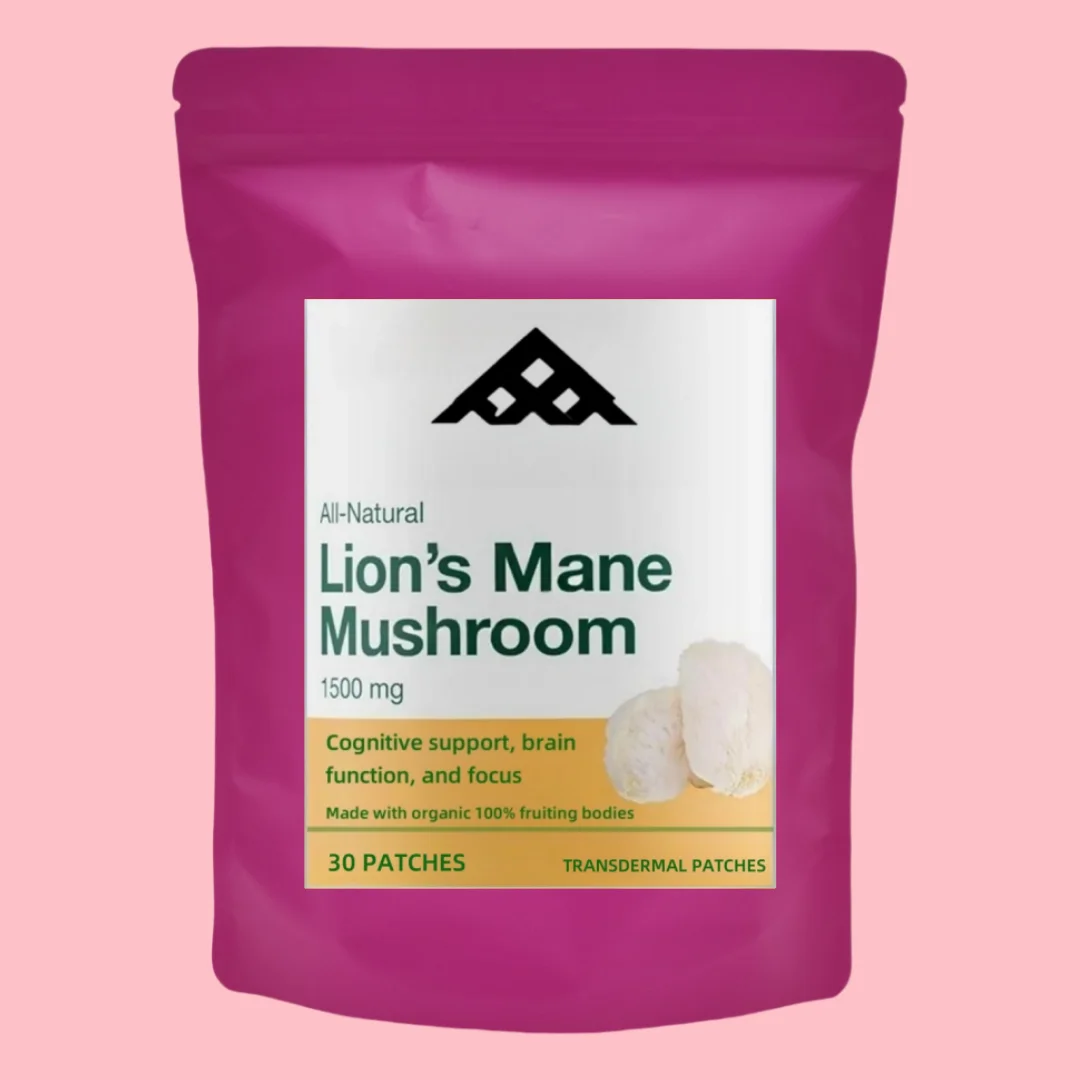

30 пластырей Lions Mane Mushroom Transdermal Patches Rich in Alpha Glucan для памяти, Focus с поддержкой иммунитета