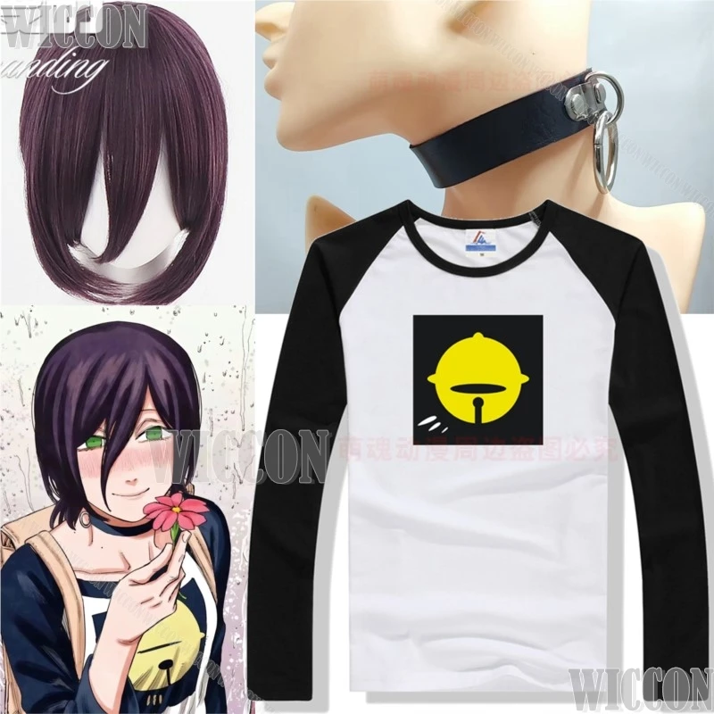 

Reze First Meeting Outfit Boomb Girl Аниме Косплей Фиолетовый Парик Опора Рубашка Колье Сексуальная Женщина Одежда для Хэллоуина Карнавальный Костюм