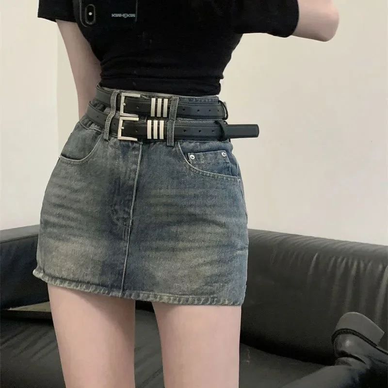 

Женская джинсовая юбка с высокой талией, облегающая мини-юбка в американском стиле