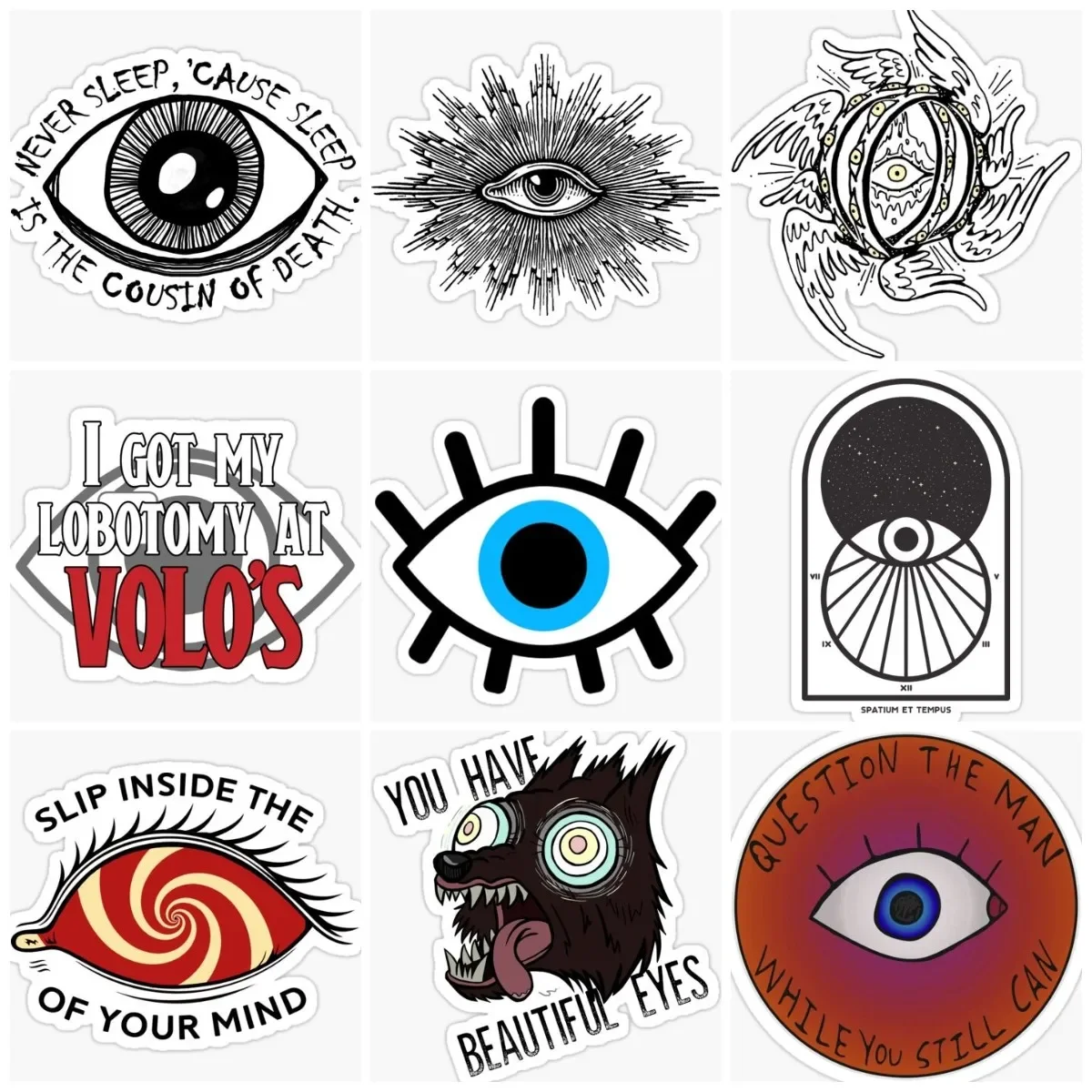 

Eyes Eyeballs Personalized Creative Sticker Vinyl Waterproof Motorcycle Wall Room Truck Car Bicycle Helmet Kayak Camper Decal